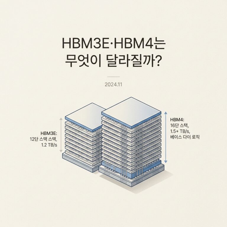 ai thumbnail minimal HBM3E·HBM4는 무엇이 달라질까 1787754379